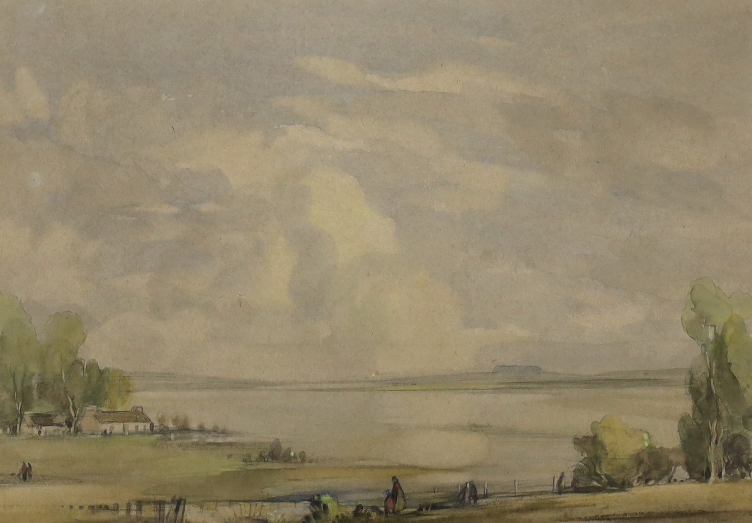 John James Joass (1868-1952), four watercolours, 'The Grove, Highgate', 'The Eddystone from Macnab', 'Kew Gardens', and a coastal landscape, signed and dated from 1917 - 1932, largest 24 x 34cm, three unframed.